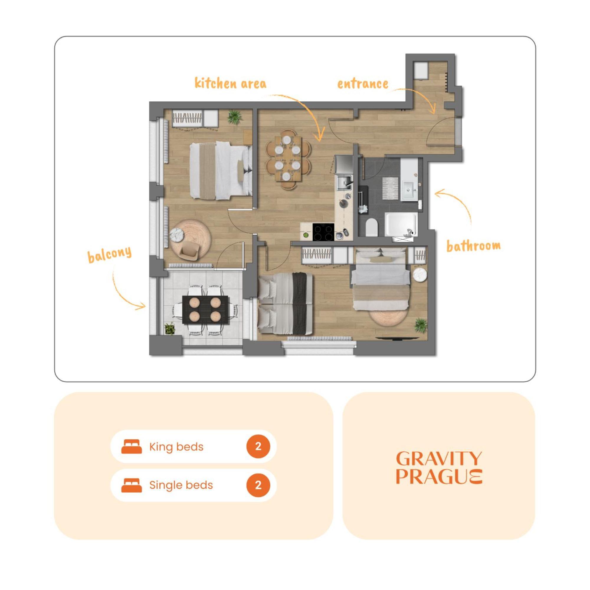 Bright 2br - 4th Floor, Balcony, Free Parking By Gravity Apartamento *